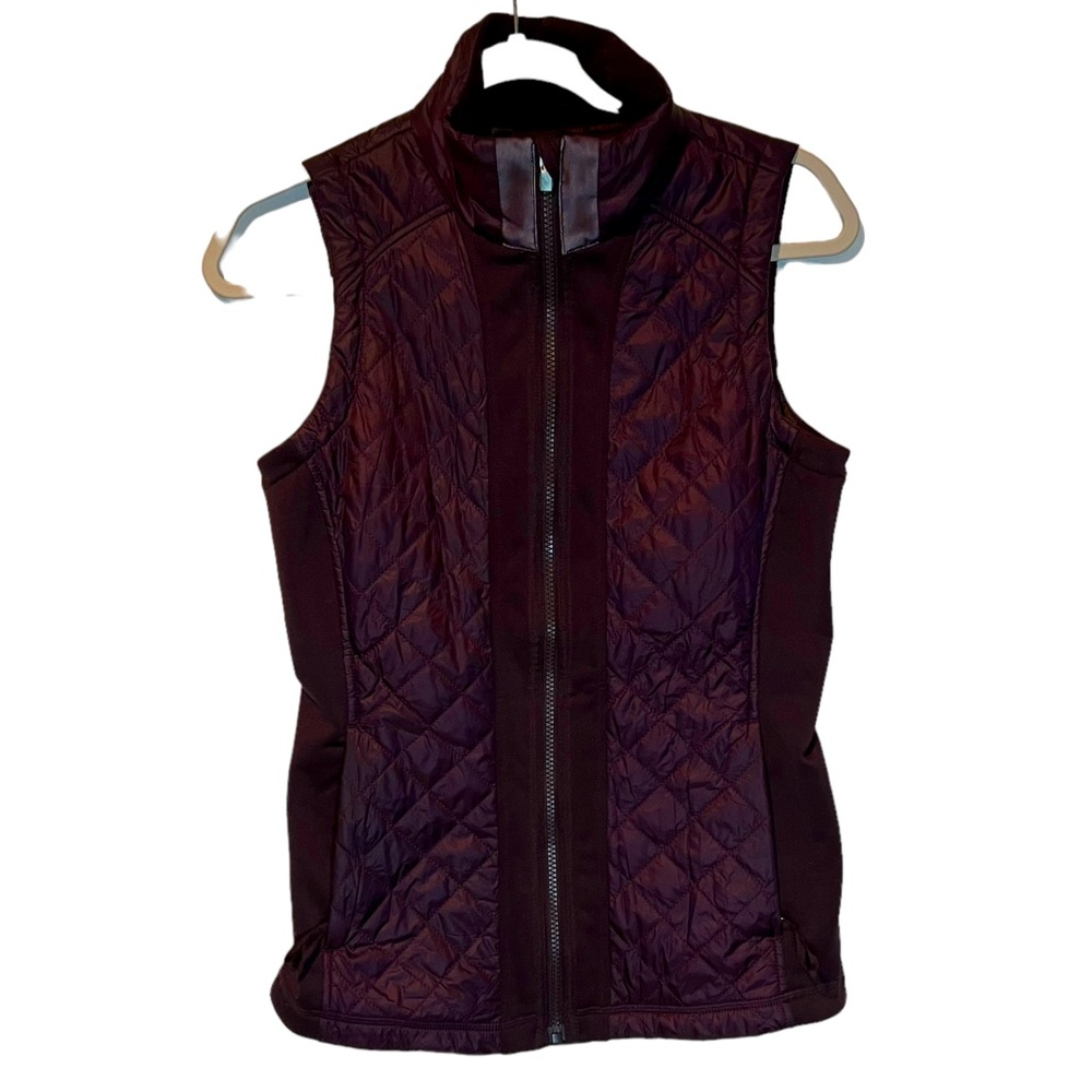Athleta Quilted Vest Burgundy Size Small